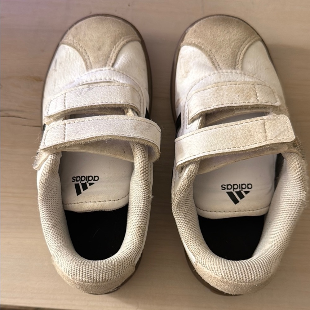 Adidas Kids White and Tan Shoes